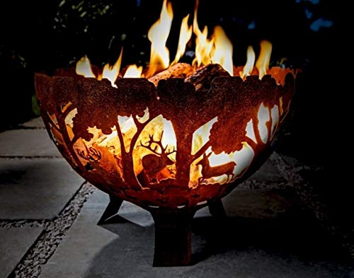 Fallen Fruits Oxidised Rust Effect Woodland Fire Pit Basket Bowl Cast Iron
