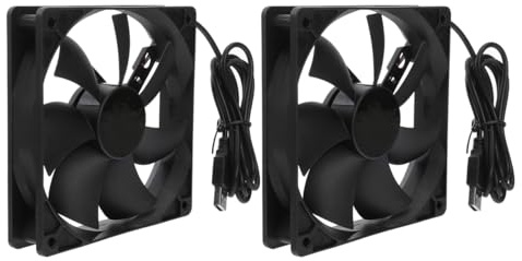 USB Ordenador Ventilador Silent 120 mm ventilador Powered By USB de PC 2 unidades para Laptop Router Reservorio de agua TV Box ()