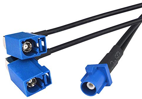Car DAB Radio Antenna Adapter Cable - Fakra C Male to 2 x Fakra C Female Jack Splitter Cable Y-Type Pigtail Cord RG174 50CM for TV GPS Auto Car DVR Tracking Navigation Receivers
