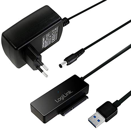 LogiLink AU0050 USB 3.0 auf SATA 3G/6G Adapter mit an/aus Schalter Schwarz