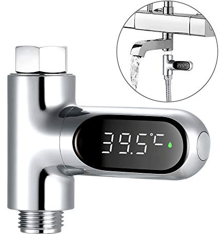 Water Bath Thermometer LED Digital Shower Temperature Display 0~100℃ Baby Bath Water Thermometer Celsius/Fahrenheit Display 360° Rotating Screen for Kids Adults Home Kitchen Bathroom