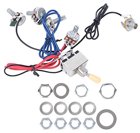 Potenziometro Chitarra Elettrico, Alta Qualità Durevole con Interruttore a 3 Vie Giallo, Set Cavi per Manutenzione Personalizzazione Upgrade For Musicisti Liutai Hobbisti