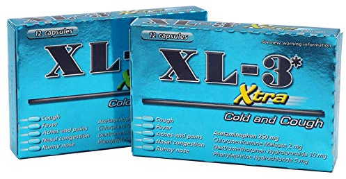 XL-3 Xtra Cold & Cough, Helps Relieve Cough and Cold Symptoms, 2-Pack, Boxes