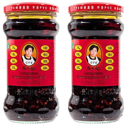 Laoganma Preserved Fermented Soybeans in Chilli Oil 280g (Pack of 2)