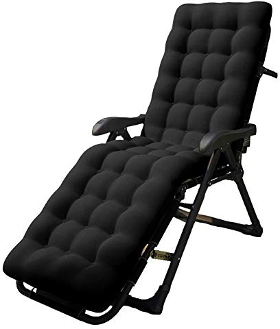 WYYUE Liegestuhl Klappbar - Sonnenliege Sun - 7-Stufig Verstellbarer Rückenlehne - Mit Kopfstütze - Bis 200 Kg Belastbar - Ergonomisch Liege Gartenstuhl - Für Garten, Balkon, Strand Terrasse,Schwarz