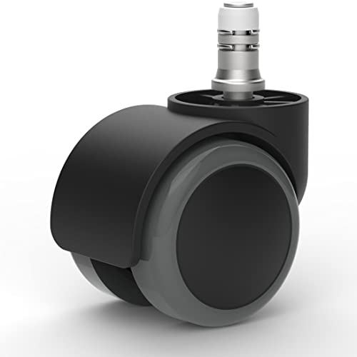 VERSEE Hartbodenrollen 5er-Set, Ø 50 mm, Schwarz/Grau, PU