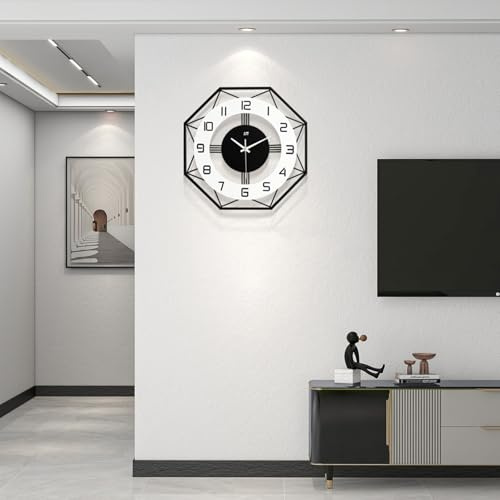 JUJUDA Large Wall Clocks for Living Room Decor Modern Silent Wall Clock for Home House Kitchen Bedroom Decorative Big Wall Clock Non Ticking Battery Operated Quartz for Bathroom Outdoor Indoor 14 Inch