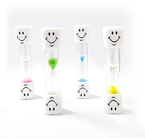 4 Stück Zahnbürsten-Timer, 2/1/3 Minuten Sanduhr, Sanduhr zum Zähneputzen, für das richtige Zahnbürsten von Jungen und Mädchen