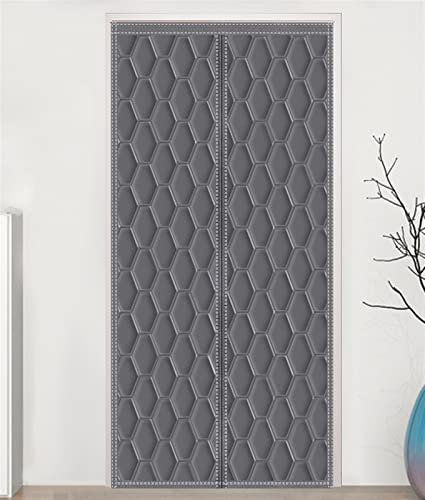 Liveinu Isolant Thermique Isolation Porte Avec Magnétique Rideau De Porte Isolant Coton Rideau d'occultation Coupe-vent Imperméable Isolation Phonique Gris 100x210cm