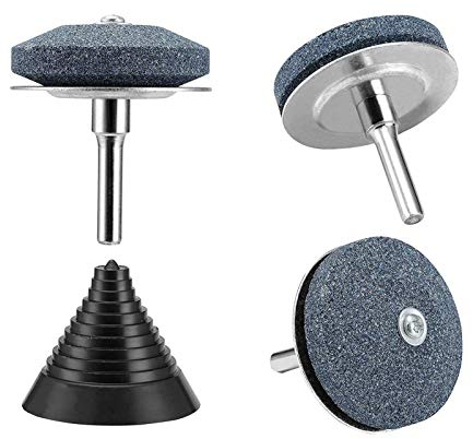 MISETA Rasenmäher-Klingenschärfer für Bohrmaschine mit Rasenmäher Klinge Balancer Kit, Universal Rotary Rasenmäher Schärfer Klinge Schleifstein für Bohrmaschine Handbohrer