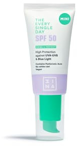 3INA MAKEUP - The Every Single Day SPF50 (mini) - Sunscreen SPF 50 Face Moisturiser w Hyaluronic Acid - Travel Size Sun Cream