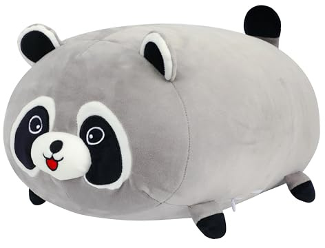Cuteoy 17.7 Raccoon Stuffed Animal Plush Pillow Soft Comfortable Plushies Large Throw Body Pillow Sleeping Plush Toy for Girls Boys Birthday