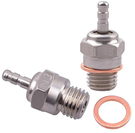 CrazyHobby 70117 Hot Glow Plug No.3 N3 RC Glow Plugs Replace OS 8 for Traxxas Redcat HPI HSP Kyosho 1/8 1/10 Nitro Engine Parts (Pack of 2)