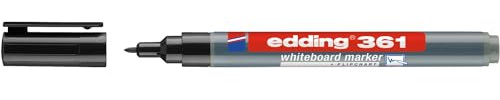 Edding 10 Stück Marker für Whiteboards 361 schwarz feine Spitze 1 mm
