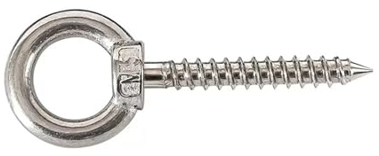 IOFIT 5 Stück M4-M10 Edelstahl 304 mit Ösenmutter, rund, selbstschneidende Schraube, Haken, Nagel (Color : Silver, Size : M10X50MM)