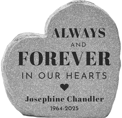 Let's Make Memories Personalized Memorial Garden Stone - Sympathy - Loss of Loved One - Condolences - Outdoor - Headstone - Durable Resin - Upright Garden Marker - Always and Forever