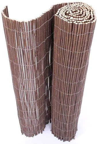 4M Wide Natural Garden Willow Fence Panel Screening Roll Privacy Border Wind & Sun Protection (1m x 4m)