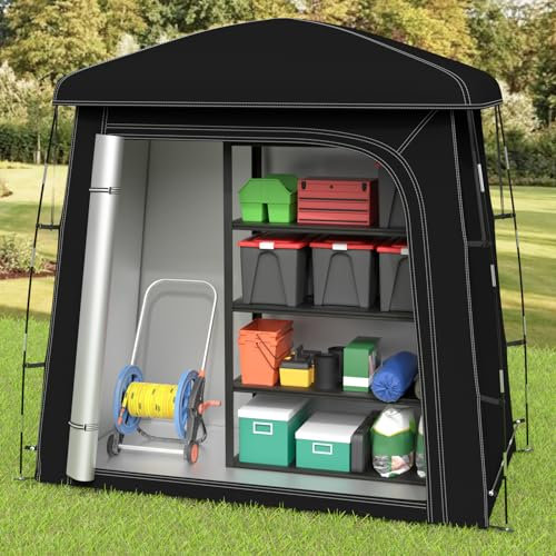 Bike Storage Shed Tent, Outdoor Portable Bicycle Storage Sheds for 3 bikes, 210D Oxford Fabric Waterproof Bike Covers Shelter for Motorcycle,Garden Tools 200X100X190