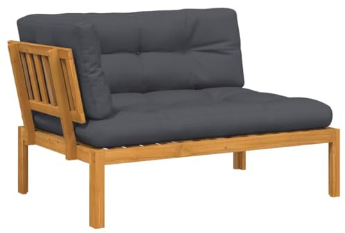 vidaXL Canapé d'angle Palette de Jardin et Coussins Bois Acacia Massif