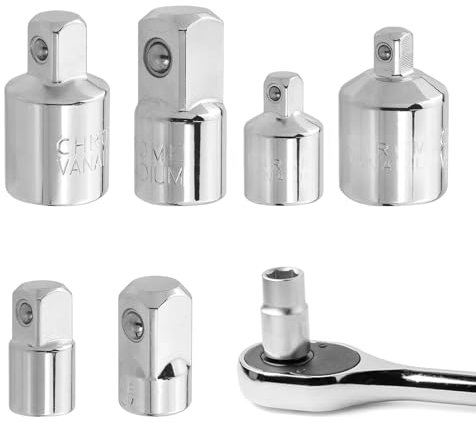 Egyndior 6 adaptadores de llave de vaso, 1/2 a 1/4, hasta 3/8