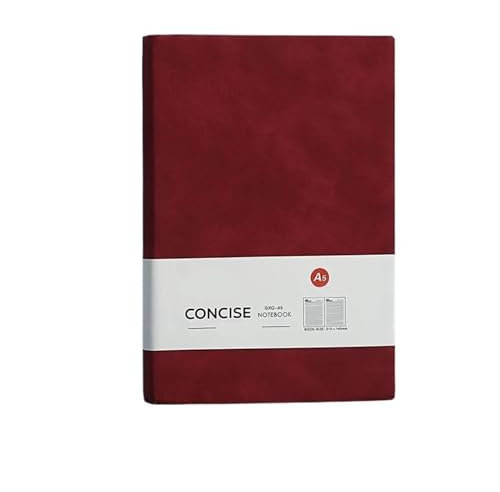Softcover-NotizbüCher A5 Retro-Notizbuch, Ledereinband, verdickt, Business, weich, Nachahmung, Schaffell, Notizblock, Business, Büro, Schule, Schreibwaren NotizbüCher A5 Softcover(Red-80sheets)