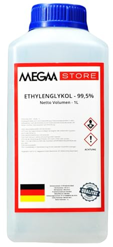 Megaa store Ethylenglykol 99,5% | 1L bis 20L | Kühlmittel Solarflüssigkeit Kühlsystem Heizungs- Solar- Klimaanlagen- und Wärmepumpen Installationen