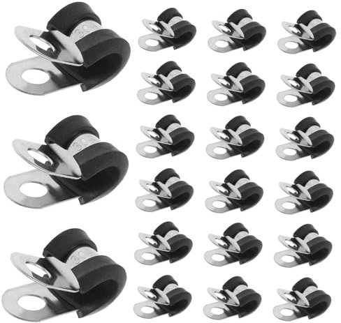 Gatuida 100 Pièces Colliers De Serrage Acier Inoxydable Forme r Pour Fixation De Tubes Gestion De Fils Et Tuyaux Colliers De Serrage Pour Tubes Et Câbles