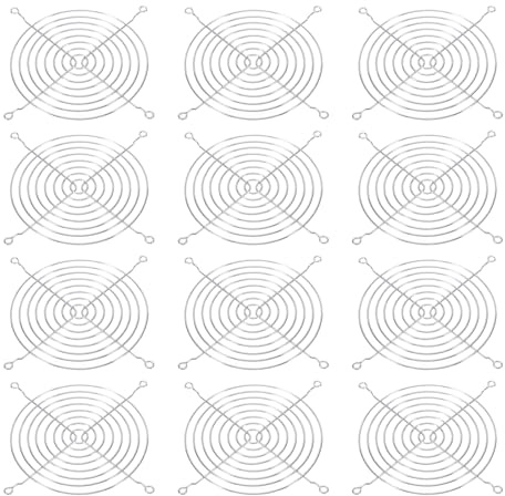 PATIKIL 140mm Fan Finger Grill, 8 Pack Metal Grill Protector Guard Fan Protective Cover for 140mm Exhaust Fans Equipment Computer DIY