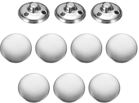 QUARKZMAN 10 stycken metallantik knopp 20 mm rund metall syknapp mässing skaft ersättningsknapp för män kvinnor kavaj kostym ullrock skjorta jacka byxor sömnad hantverk, silver