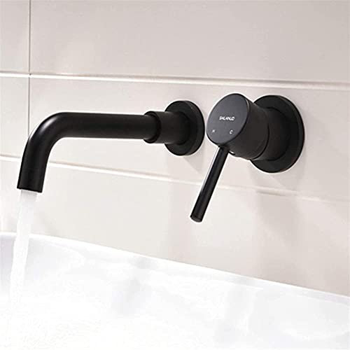 -Taps,Faucets,Concealed Embedded Cold Heat Faucets Wall Buried Water Bathroom Cabinet Faucet Taps Washbasin Retro Black Rotate Water-Tap/Black 20 cm