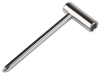 Halsstabschlüssel aus Metall 8mm für E-gitarren, Silber | Hartes, Langlebiges Metall, Präzise 8-mm Ausführung, für Elektrische Gitarren, Werkzeugformat
