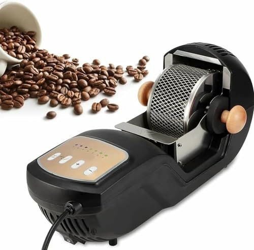 Tostador de granos de café eléctrico profesional, máquina tostadora de café automática, aire caliente ajustable de 7 velocidades, horneado y enfriamiento automático, capacidad de 1600 W y 300 g~/