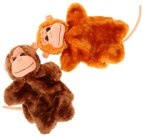 Abaodam 2stücke Teiliges AFFE Aus Plüsch Realistische Handspielpuppe Für Junge Mädchen Und Erwachsene Kreatives Spielzeug Koordination Und Eltern-Junge Mädchen-Beziehung