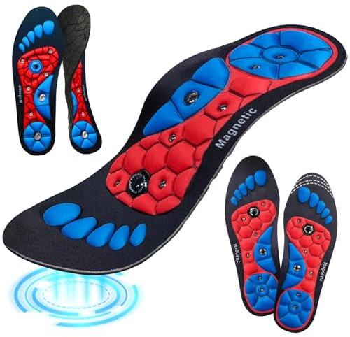 Semelles Magnétiques, Semelles pour Chaussures de Travail, Avec Semelles Orthopédiques Contre la Fatigue et les Douleurs aux Pieds, Semelle Orthopédique pour Hommes Femmes (L(44-47))