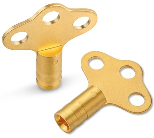 Solid Brass Radiator Bleed Key Set UK, Mellbree Metric/Imperial Fit, Hex & Towel Radiator Key Tools for Heating Upkeep