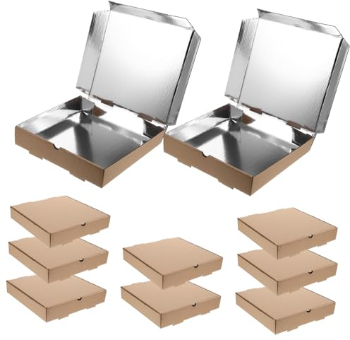 TOYANDONA 10 pièces Boîtes à Pizza Carton Ondulé Légères et Portables pour Restauration Rapide et Emporter Boîte Repas Emporter Pratique pour Conserver Fraîcheur et Forme