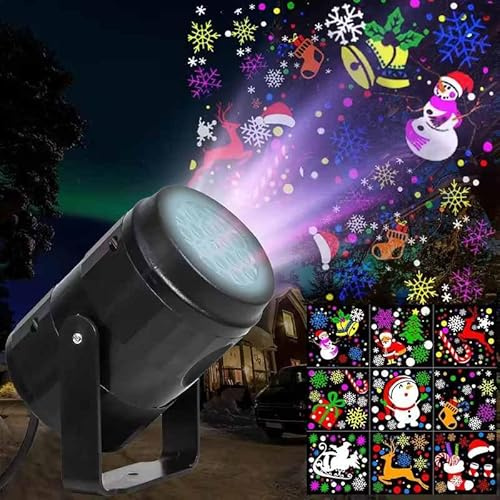 16 Patterns USB Powered LED Christmas Projector Light with 270° Rotation, Includes Extra Mini LED Party Disco Light