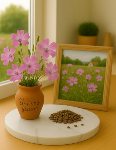 100 Graines de Nielle des Blés Rose - Lychnis des moissons - fleur sauvage et délicate - Agrostemma githago Milas - Fleur Jardin - 449