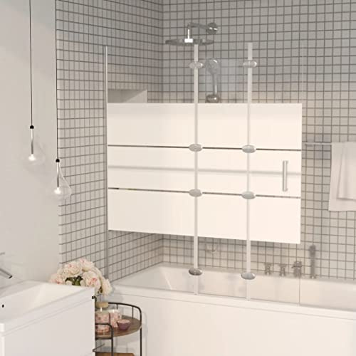 Genérico Mampara de Ducha Plegable ESG Blanco 120x140 cm,Bricolaje,Fontanería,Piezas y Herramientas para componentes de fontanería,Artículos de Ducha,Puertas de ducha-150739
