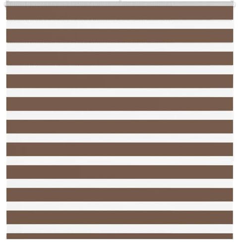 Doppelrollo Braun 145x150 cm, Stoffbreite 140,9 cm, Polyester Zebra-Jalousien für Fenster, Verdunkelung und Sonnenschutz im Innenbereich, einfache Montage