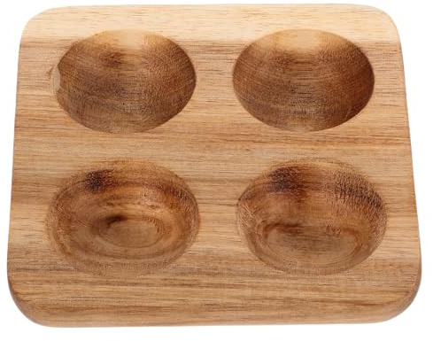 BAZEITFLOW Vassoio per Uova in Legno di Acacia Contenitore da Cucina per Uova Supporto per Piano di Lavoro Organizzatore per Frigorifero e Conservazione