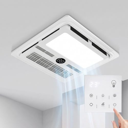 Ormyil 5 In1Multifunctional Bathroom Exhaust Fan-with Heater And Ventilation Fan, LED Light, Remote Control,Heater 2800W,Ceiling Extractor Fan Bathrooms，suitable for Bathroom Toilet