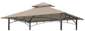 Garden 2,3 x 1,5 m Grillpavillon, Ersatzdach, Doppel-Basket-Baldachin, Beige