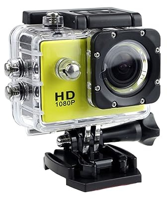 HVSYVVSRL Mini HD 1080P Waterproof Camera Sport Camcorder 2.0 Inch 32G Outdoor Motion Sking DV for Action Video Helmet Bicycle Digital Cam High Resolution(Cam add8gb card,Yellow)