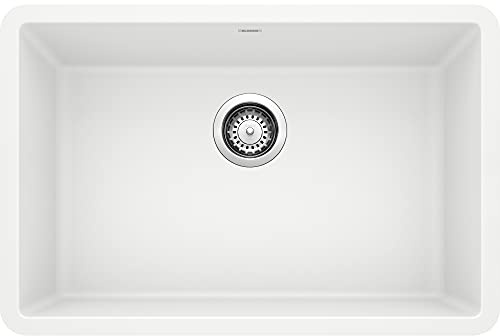 BLANCO, White 522429 PRECIS SILGRANIT Single Bowl Undermount Kitchen Sink
