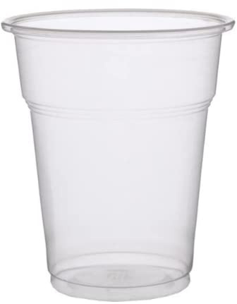 CW-Pack Trinkbecher PP, Einwehbecher, Plastikbecher, Bierbecher klar, 450ml(16oz) Ø95mm, 7,7gr mit 0,4l Füllstrich (500St.)