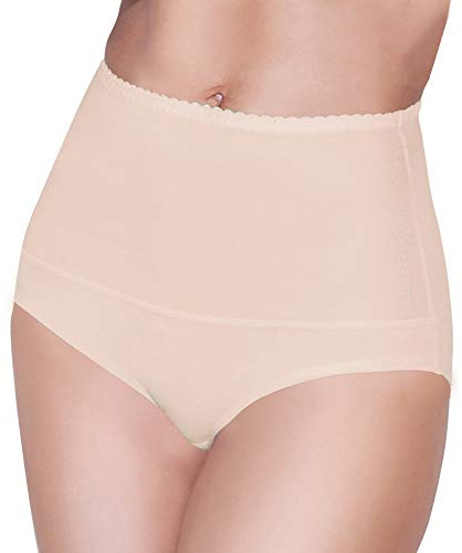 Culotte Gainante Femme Sculptante Taille Haute Femme sous-Vêtements Gainant Minceur Gaine Panty Bas Shorty Invisible sans Couture Souple Ventre Plat Extensible Matière Grande Taille (M, Beige)