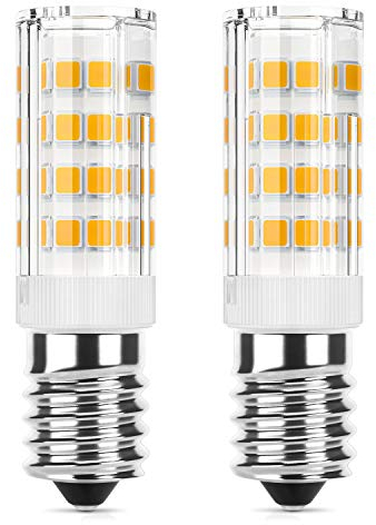 DiCUNO E14 LED Warmweiß 3000K, 3W LED Lampe für Dunstabzugshaube, Ersetzt 40W Halogen, Kühlschranklampe 410lm, Maiskolben Birne für Schreibtischlampen/Wandlampen, CRI85, Nicht dimmbar, 2er Pack