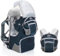 Fillikid Rückentrage - Rücken Babytrage mit Sonnenschutz, Gurt, Kinder Rucksack und Staufächern - Kraxe zum Wandern mit Baby und Kleinkind, bis 18 kg - Blau Grau