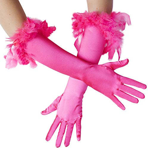 dressforfun 901030 Damen Handschuhe mit Federn, elegante Opern Federhandschuhe, Fasching Karneval - diverse Farben